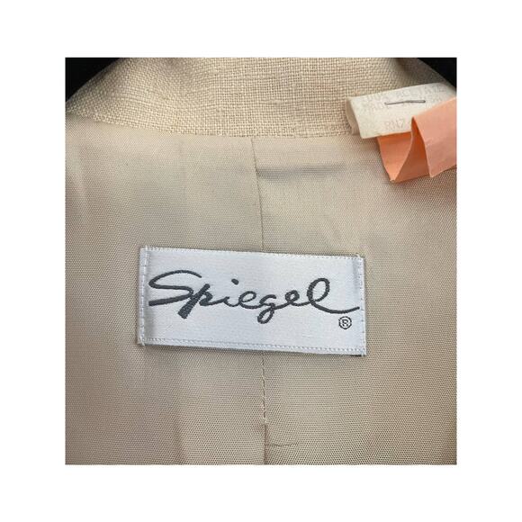 Spiegel Vintage 100% Linen Tan Blazer Coat Size Medium - Picture 4 of 6